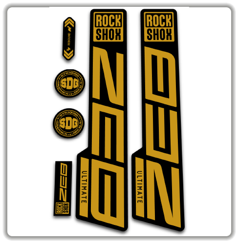 gold ROCKSHOX ZEB ULTIMATE fork stickers