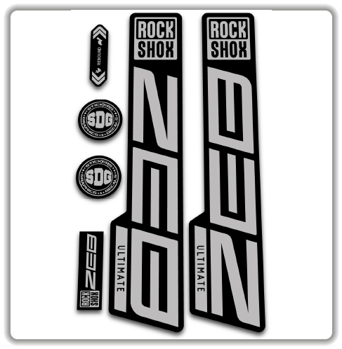 silver grey ROCKSHOX ZEB ULTIMATE fork stickers