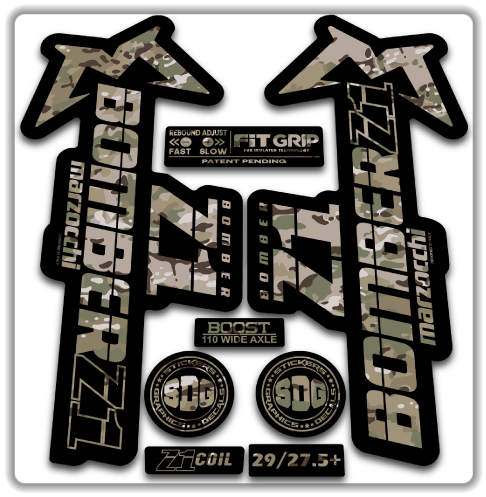 2020 Marzocchi Bomber Z1 GRIP Fork Stickers Multicam