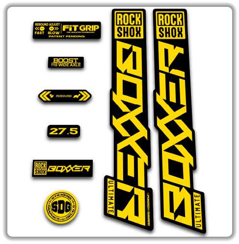 2020 ROCKSHOX BOXXER ULTIMATE Stickers - Yellow