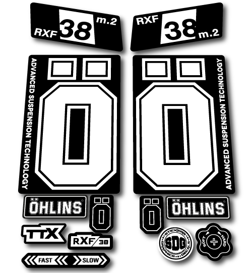 Ohlins RXF 38 Fork Stickers white
