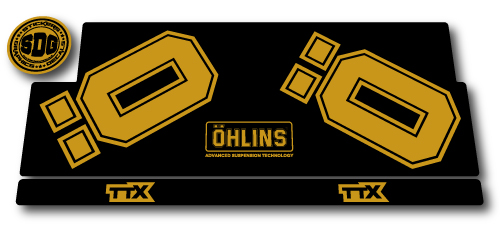 Ohlins TTX Air Rear Shock Stickers Gold