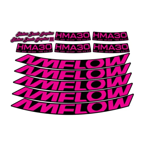 Amflow HMA30 Rim Stickers 2024 2025 fluorescent pink