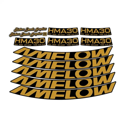 Amflow HMA30 Rim Stickers 2024 2025 gold