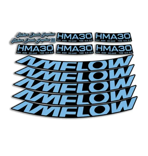 Amflow HMA30 Rim Stickers 2024 2025 light blue