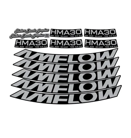 Amflow HMA30 Rim Stickers 2024 2025 silver