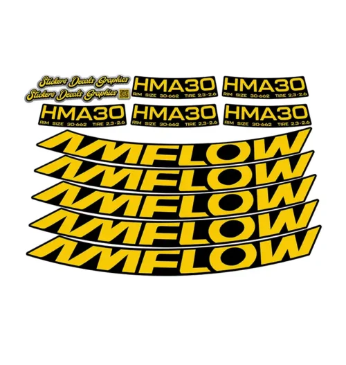 Amflow HMA30 Rim Stickers 2024 2025 yellow