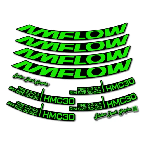 Amflow HMC30 29er Rim Stickers 2024 2025 fluorescent green
