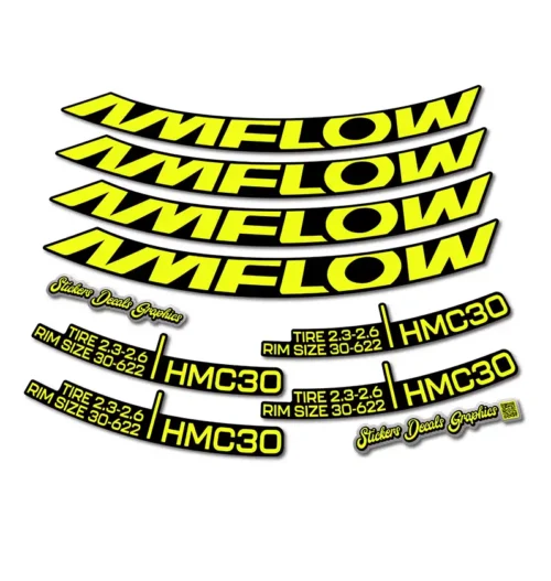 Amflow HMC30 29er Rim Stickers 2024 2025 fluorescent yellow