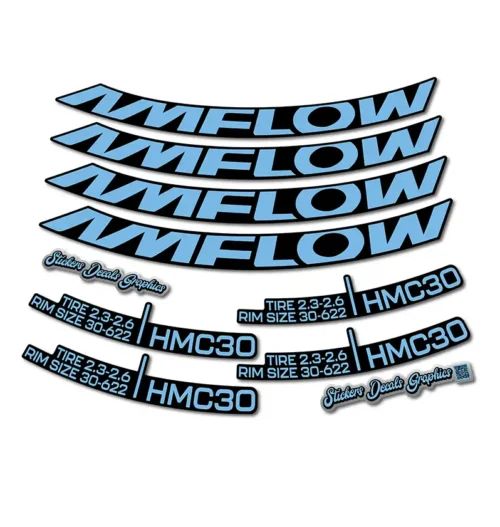 Amflow HMC30 29er Rim Stickers 2024 2025 light blue