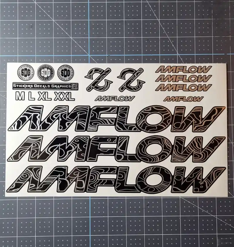 Amflow PL Basic Frame Stickers silver topographic