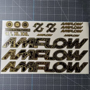Amflow PL PL Carbon Frame Stickers gold topographic