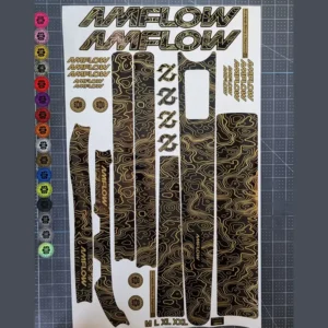 Amflow PL & PL Carbon Pro Full Frame Stickers Topographic Gold
