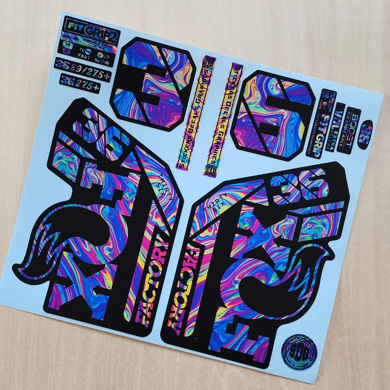 Fox 36 Fork Stickers Grip2 2021 2025 Oilslick