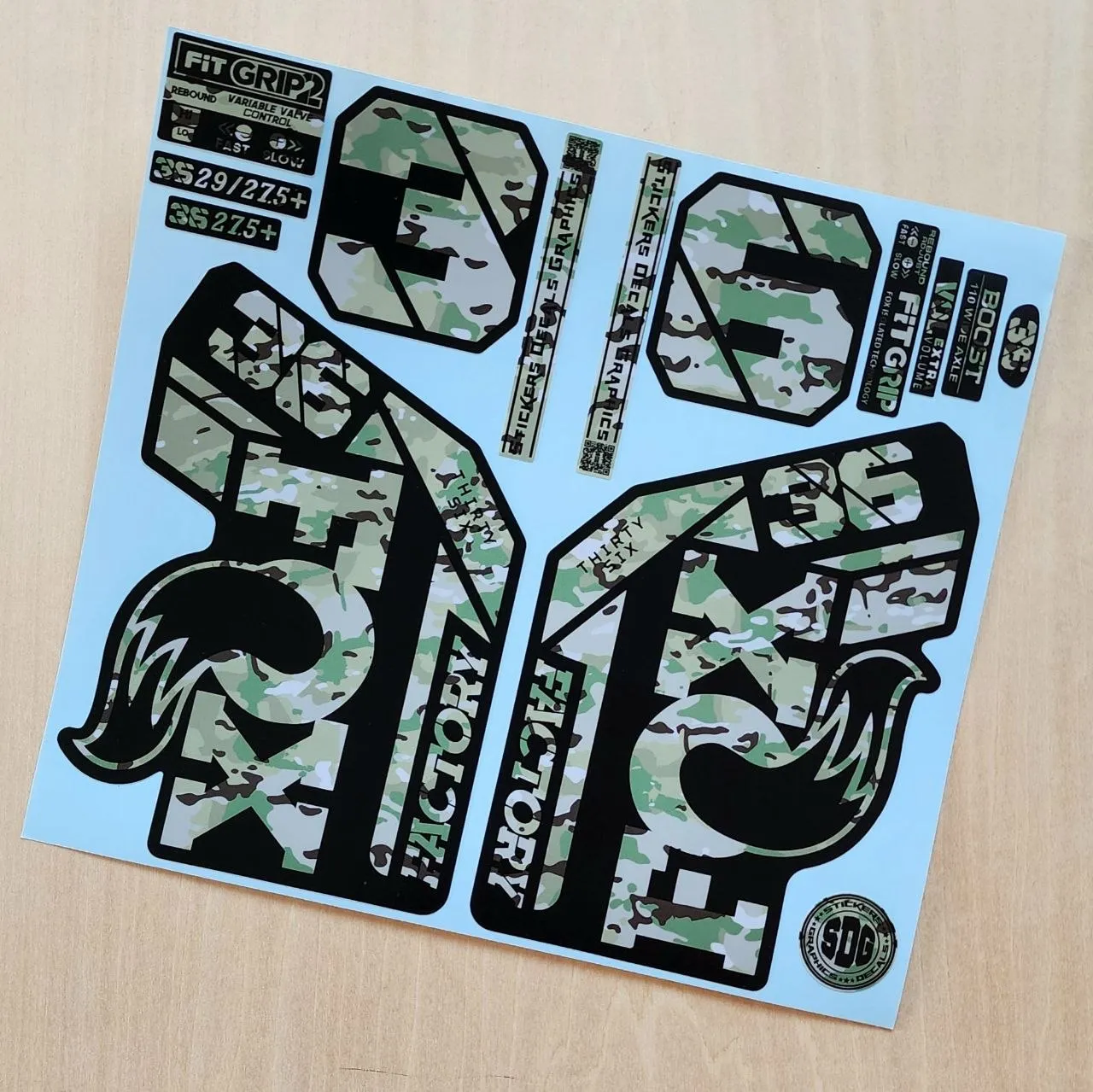 Fox 36 Factory Fork Stickers Grip2 2021 2025 multicam