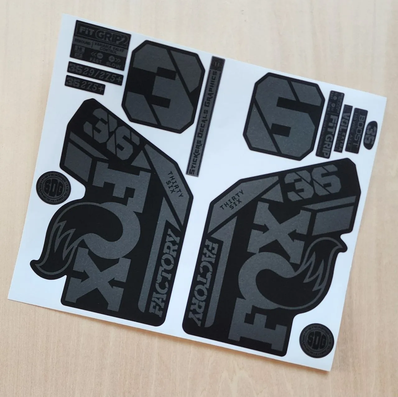 Fox 36 Factory Fork Stickers Grip2 2021 2025 stealth
