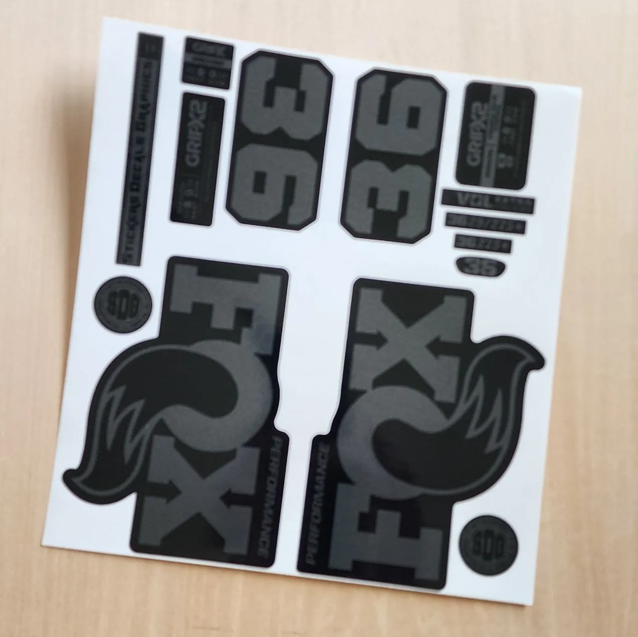 Fox 36 Performance Fork Stickers GripX Decals 2025 2026 stealth