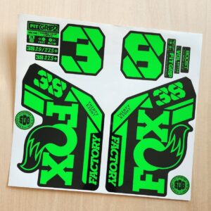 Fox 38 Factory Fork Stickers 2021 grip2 fluorescent green