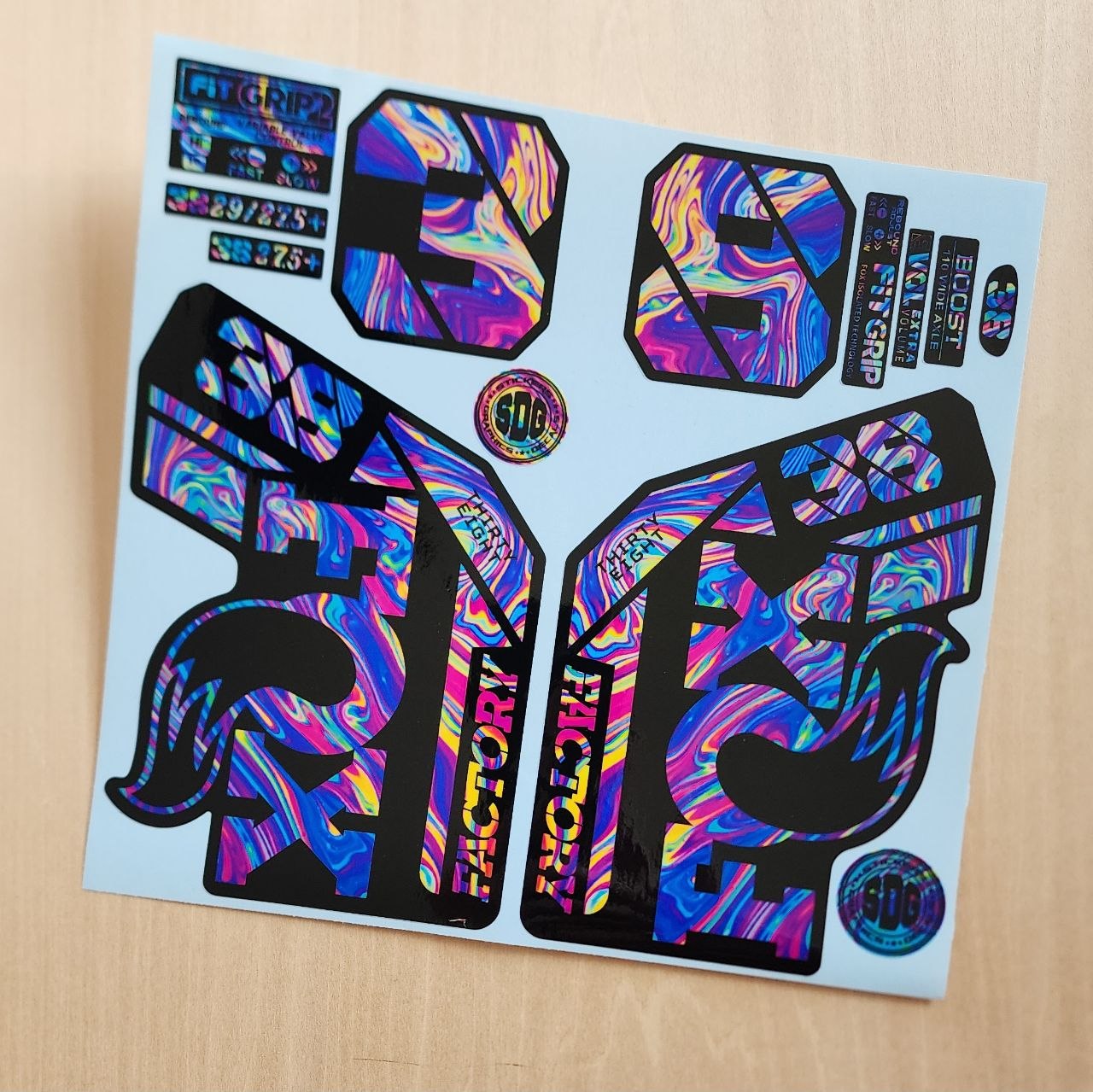 Fox 38 Factory Fork Stickers 2021 grip2 oilslick