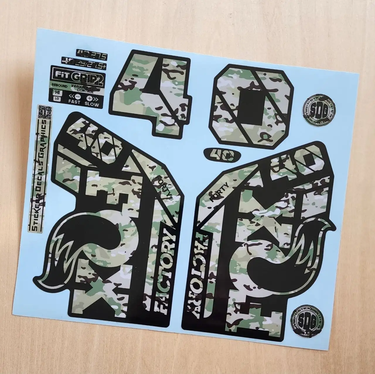 Fox 40 Factory Fork Stickers 2021 Grip2 camo