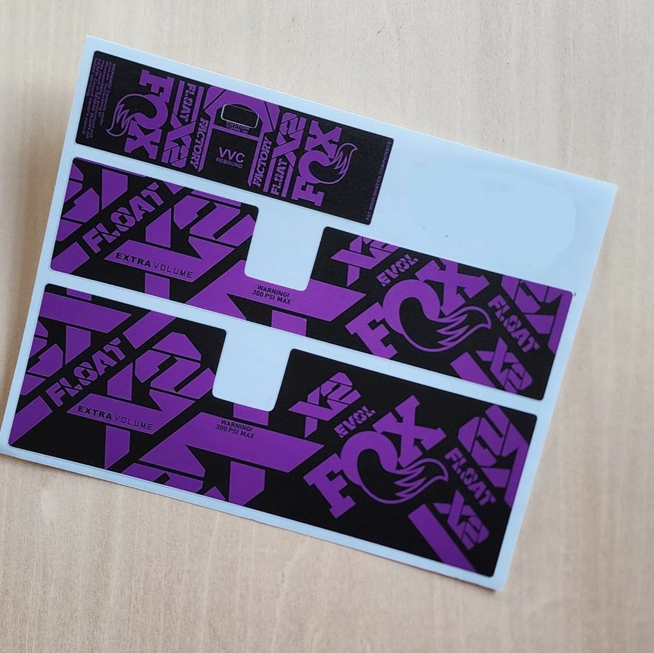 Fox Float X2 Factory Rear Shock Stickers 2021 2024 purple