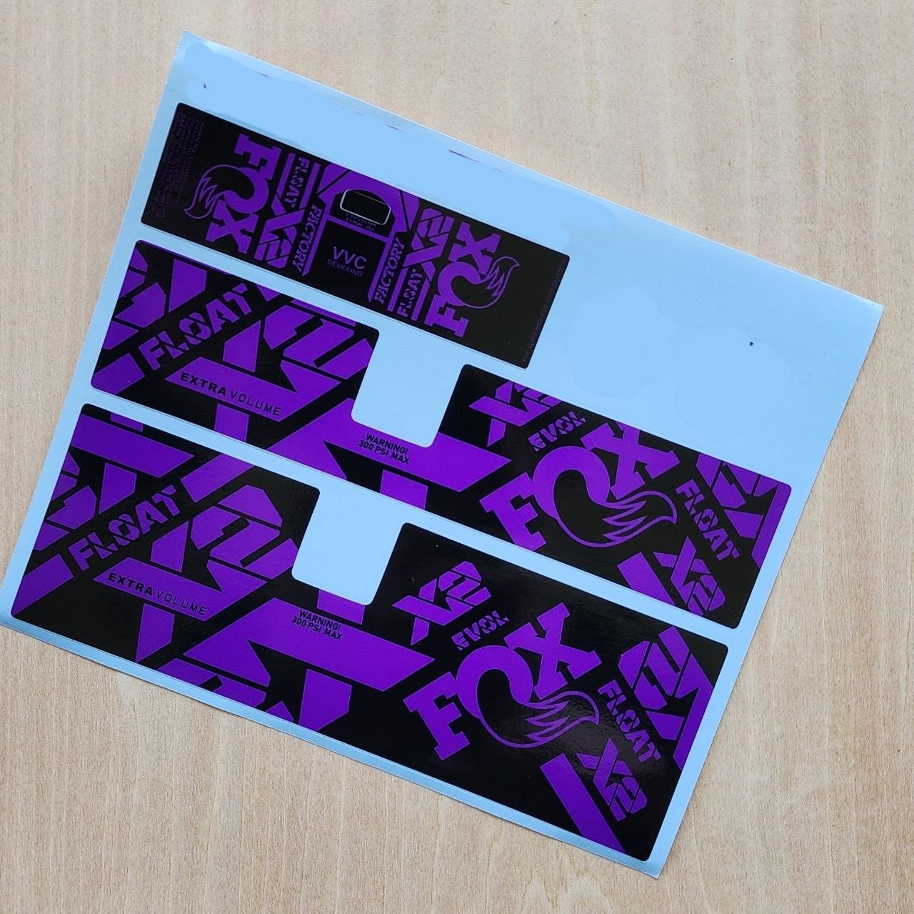 Fox Float X2 Performance Elite Rear Shock Stickers 2021 2024 purple