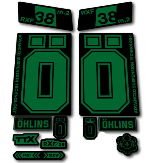 Ohlins RXF 38 Fork STickers 2022 2023 green