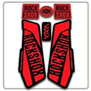 Autocollants Fourche Rockshox Yari 2016 - Design Exclusif Rouge Pour VTT 26" Et 27,5"