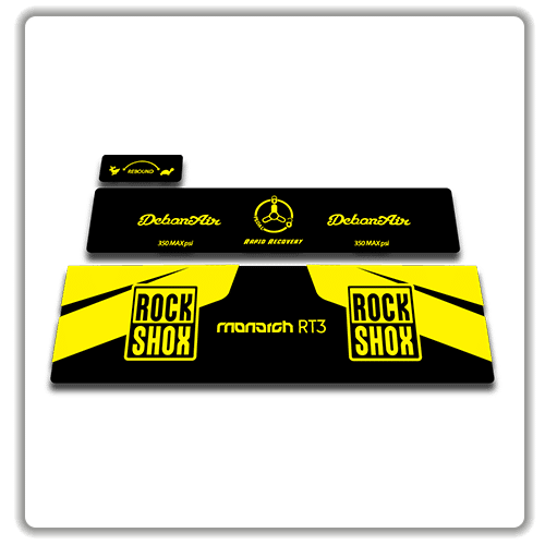 Rockshox Monarch RT3 rear shock stickers yellow