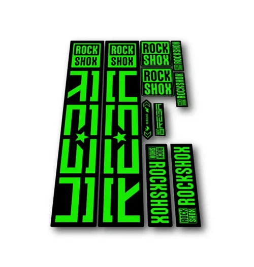 Rockshox Reba Fork Stickers 2021 2025 fluorescent green