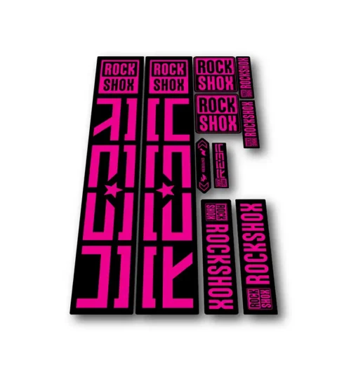 Rockshox Reba Fork Stickers 2021 2025 fluorescent pink