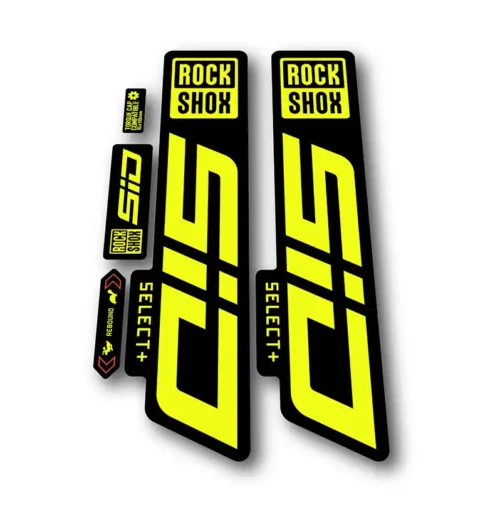 Rockshox SID Select + Fork Stickers 2021 2024 fluorescent yellow