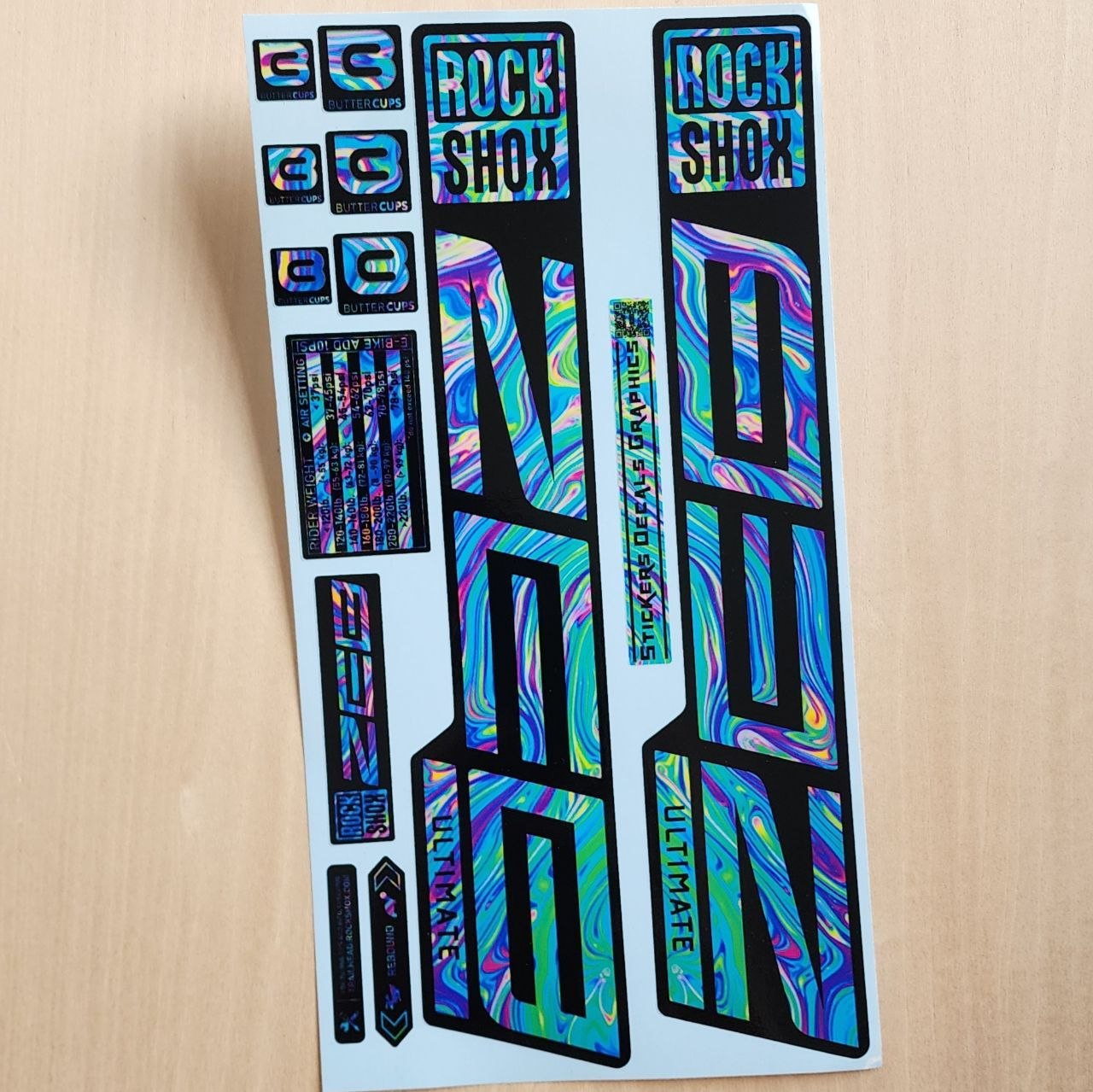 Rockshox Zeb Ultimate Fork Stickers 2020 2025 oilslick