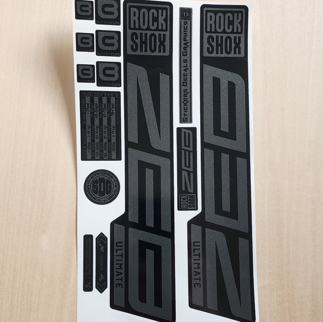 Rockshox Zeb Ultimate Fork Stickers 2020 2025 stealth