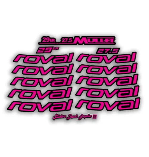 Roval Traverse HD Carbon Rim Stickers 2025 2026 mullet fluorescent pink