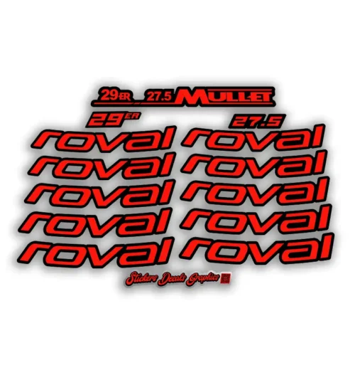 Roval Traverse HD Carbon Rim Stickers 2025 2026 mullet fluorescent red