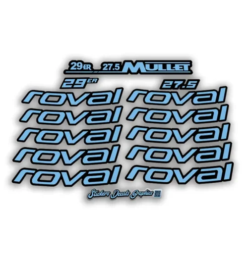 Roval Traverse HD Carbon Rim Stickers 2025 2026 mullet light blue