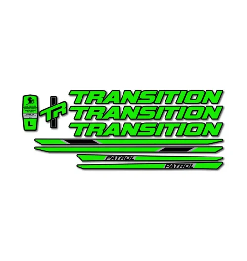 Transition Patrol Alloy 2023 Frame Stickers fluorescent green
