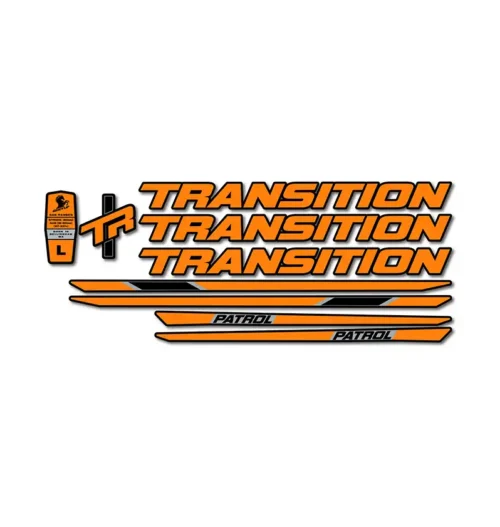 Transition Patrol Alloy 2023 Frame Stickers fluorescent orange