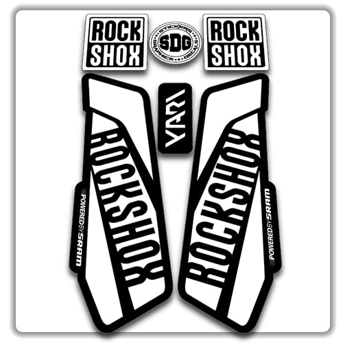 White Rockshox Yari Fork Stickers 2017