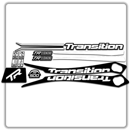 White Transition TR500 Frame Set Stickers
