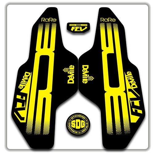Yellow Bos Deville FCV Fork Stickers