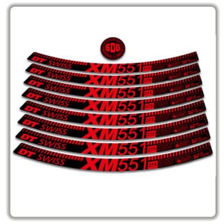 dt swiss xm 551 27.5 rim stickers red