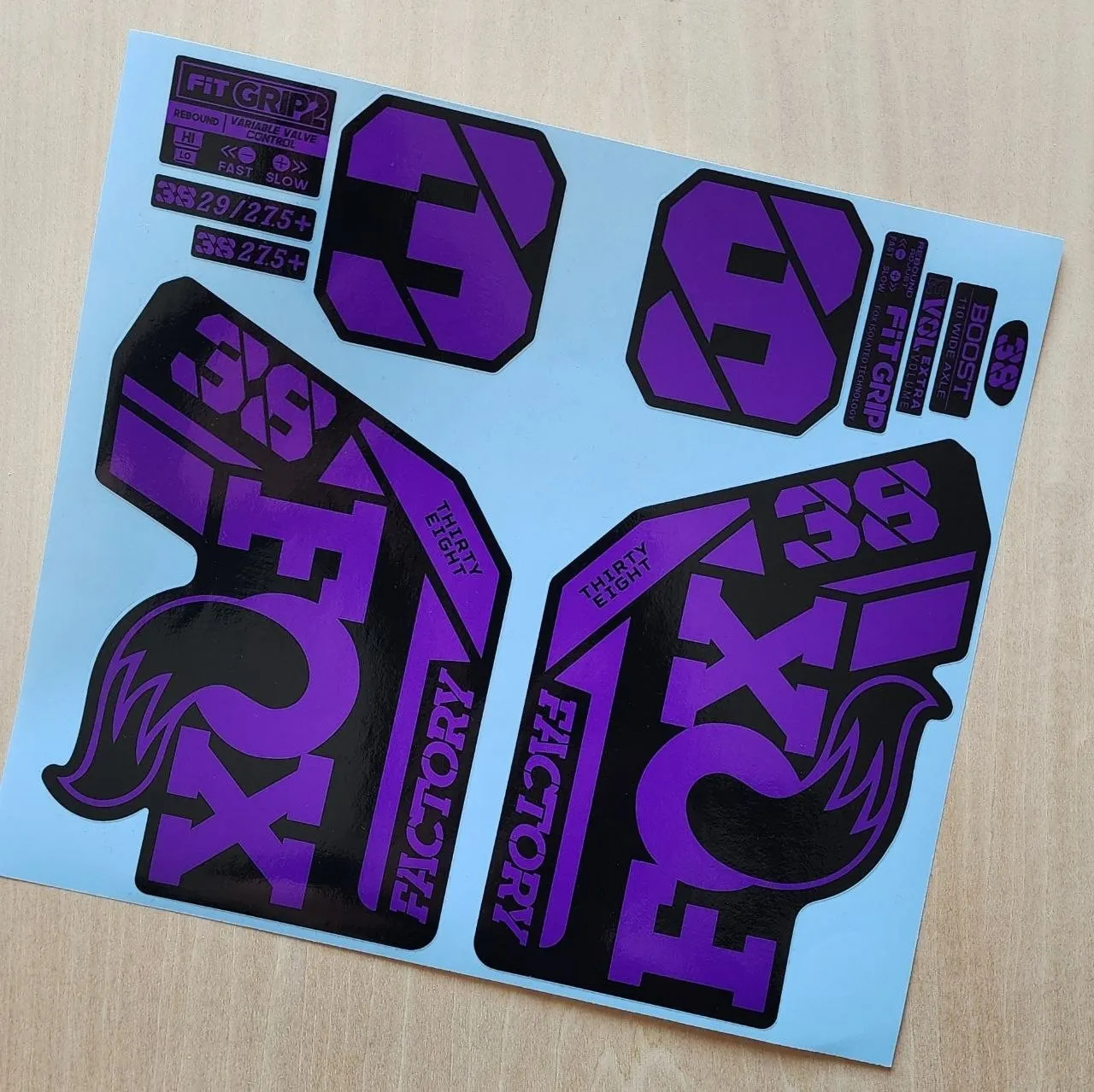 fox 38 factory fork stickers 2021 grip2 purple
