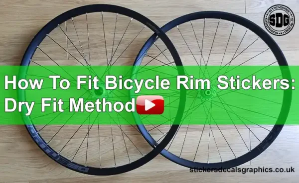 how to fit bicycle rim stickers using the dry method