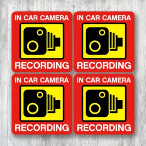 in car camera recording stickers