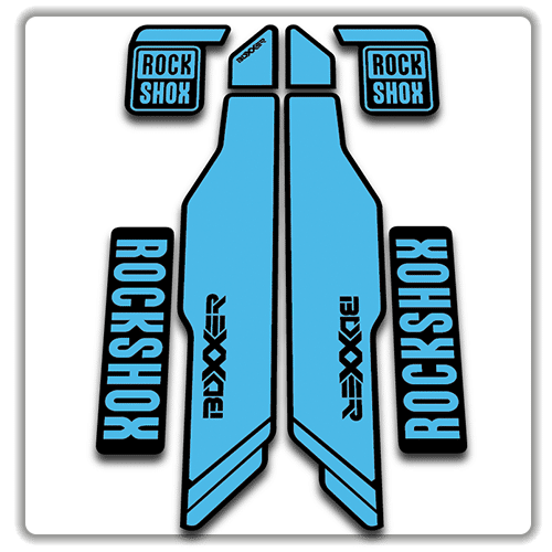 light blue rockshox boxxer 2014 2015 fork stickers