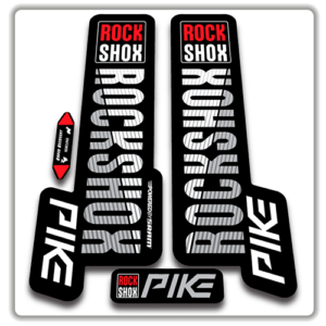 Blanc - Autocollants Rockshox PIKE pour fourche avant de vélo Blanc - Autocollants Rockshox PIKE pour fourche avant de vélo