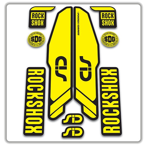 rockshox SID 2015 2017 fork stickers yellow