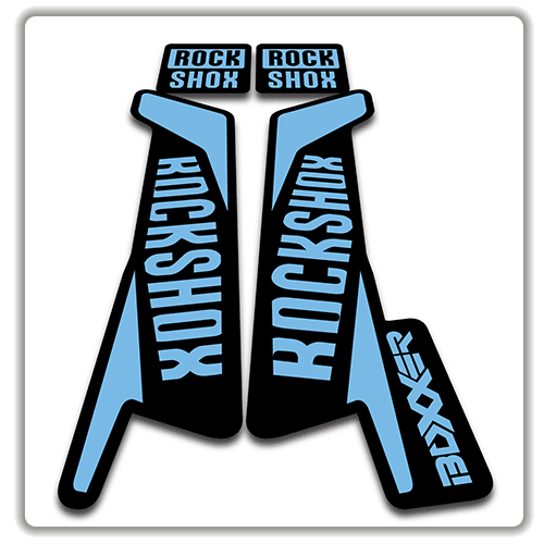 rockshox boxxer fork stickers in light blue